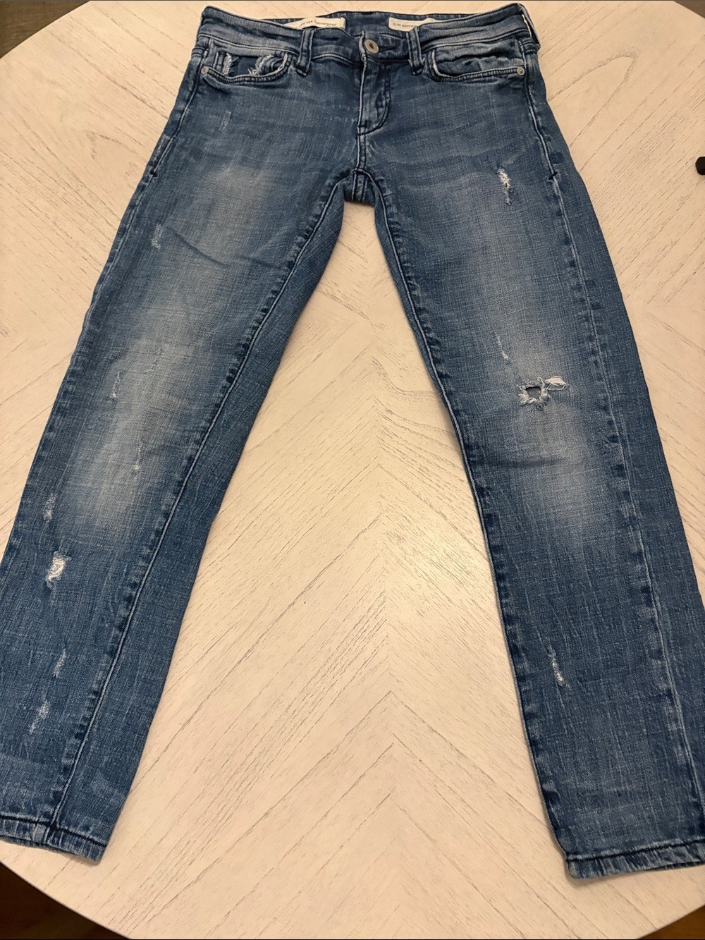 Pilcro and the Letterpress Slim Boyfriend Distressed Jeans - 24 Petite - [PH1]